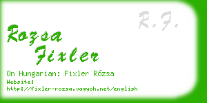 rozsa fixler business card