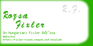 rozsa fixler business card